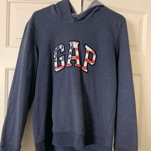 GAP hoodie with american flag in the letters